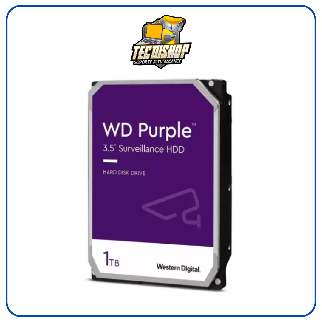 Disco Duro Purple de 1 TB / 5400 RPM / Optimizado para Soluciones de Videovigilancia / Uso 24-7 / 3 Años de Garantia