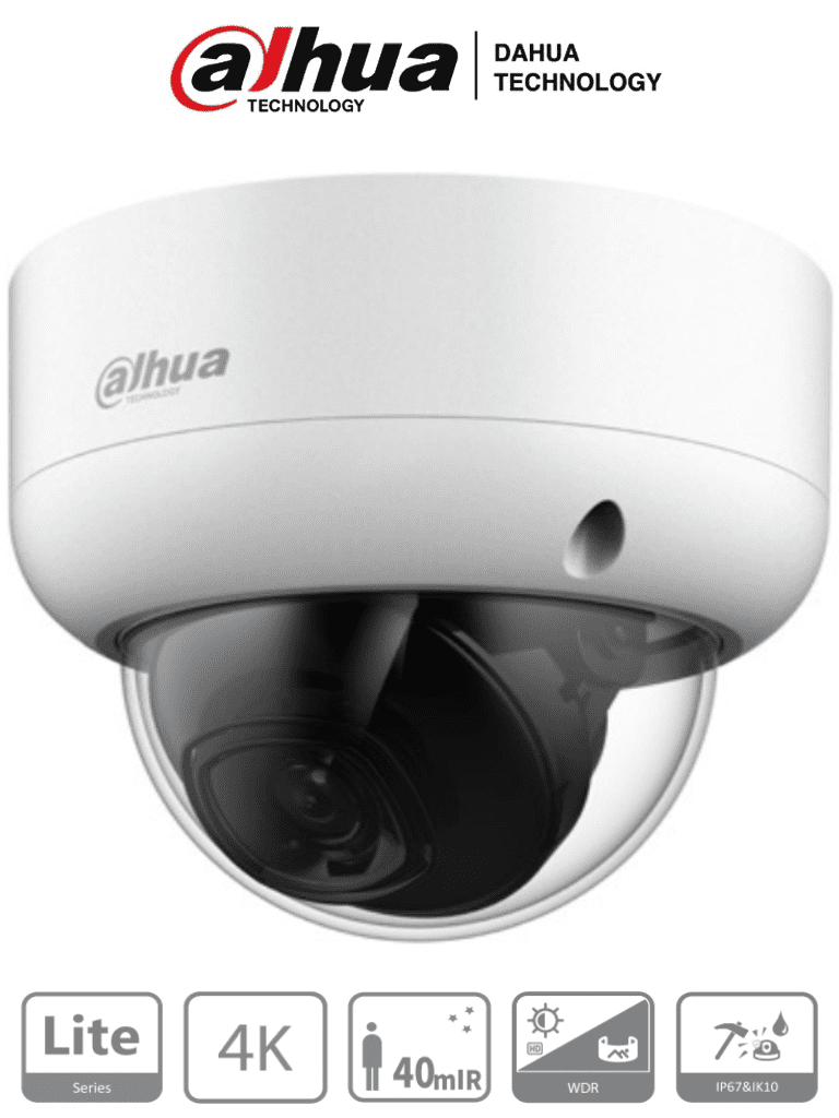 Cámara Dahua HAC-HDBW1801EAN Tipo Domo Antivandalica de 8 MP (4K), Lente de 2.8 mm, 106 Grados De Apertura, Metalica, Super Adapt, IP67, IK10, Análoga