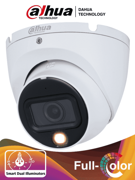 Cámara Dahua HAC-HDW1801TLM-IL-A Tipo Domo de 8 MP (4K), Iluminador Dual Inteligente + Full Color, Lente de 2.8 mm, 106 Grados De Apertura, iR de 20 Mts, Microfono Integrado, Super Adapt, Análoga