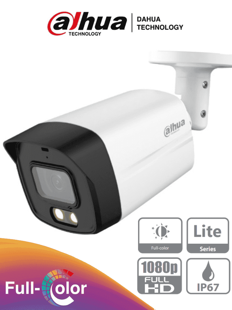 Cámara Dahua HFW1209TLMN-LED Tipo Bala de 2 MP (1080p), Lente de 2.8 mm, 108 Grados de Apertura, iR de 40 Mts, Análoga