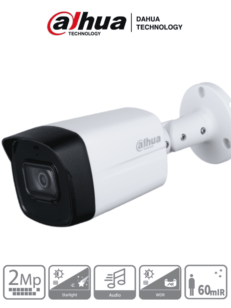 Cámara Dahua HAC-HFW1231TLM-I6 Tipo Bala de 2 MP (1080p), Super Adapt, Lente de 2.8 mm, 107 Grados de Apertura, iR de 60 Mts, Análoga