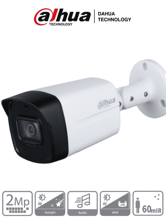 Cámara Dahua HAC-HFW1231TLM-I6 Tipo Bala de 2 MP (1080p), Super Adapt, Lente de 2.8 mm, 107 Grados de Apertura, iR de 60 Mts, Análoga