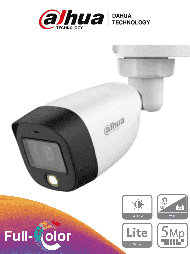 Cámara Dahua HAC-HFW1509C-LED-28 Tipo Bala de 5 MP, Lente de 2.8 mm, 112 Grados De Apertura, iR 20 Mts, IP67, Análoga