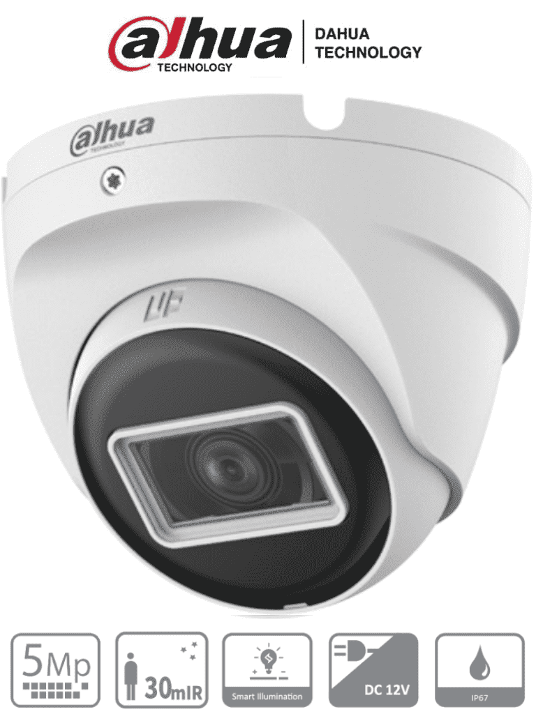 Cámara Dahua HAC-T2A51N-U-28-S2 Tipo Domo de 5 MP, 106 Grados De Apertua, Metalica, Lente de 2.8 mm, iR de 30 Mts, Análoga