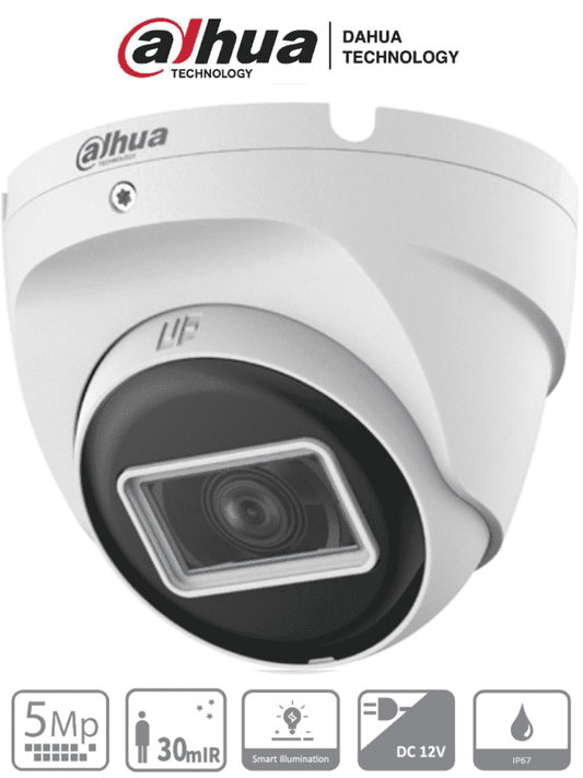 Cámara Dahua HAC-T2A51N-U-28-S2 Tipo Domo de 5 MP, 106 Grados De Apertua, Metalica, Lente de 2.8 mm, iR de 30 Mts, Análoga