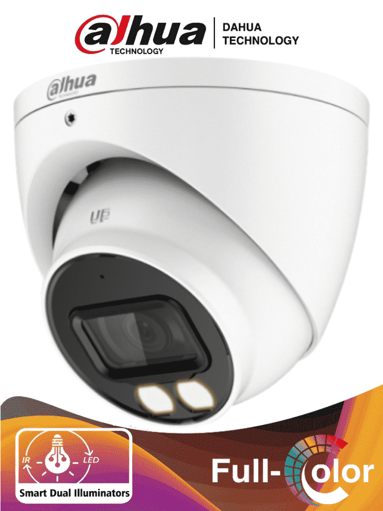 Cámara Dahua HAC-HDW1200T-IL-A de 2 MP (1080p) Full Color, Iluminador Dual Inteligente, Lente de 2.8 mm, 102 Grados De Apertura, Microfono Integrado, iR de 40 Mts, Análoga