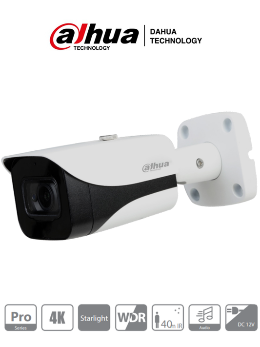 Cámara Dahua HAC-HFW2802E-A-036 Tipo Bala de 8 MP, (4K), Lente de 3.6 mm, 0.005 Lux Color, iR de 40 Mts, IP67, Análoga