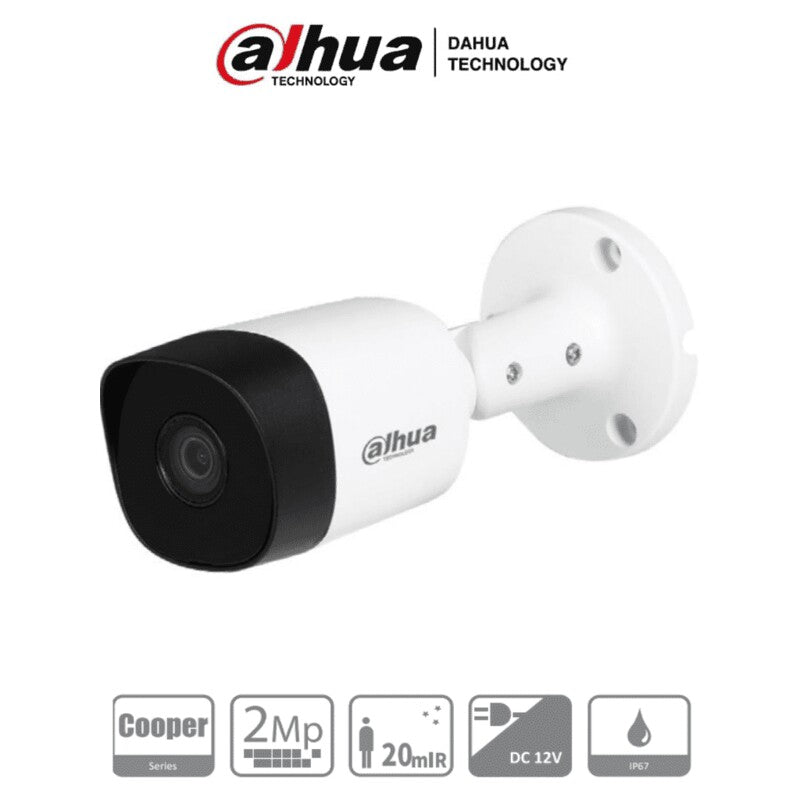 Cámara Dahua DH-HAC-B2A21N Tipo Bala 2 MP Full HD Metálica, Lente de 2.8 mm, iR 20 Mts - Análoga
